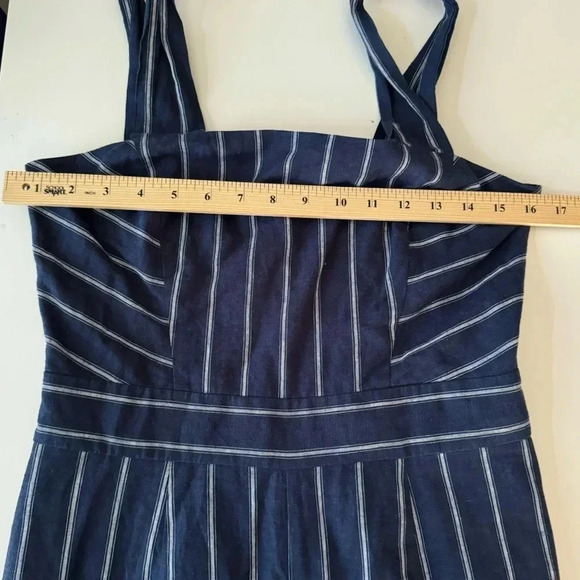 Rachel Roy Linen and Cotton Wide Leg Striped Jumpsuit Women’s size 4 - Picture 8 of 14